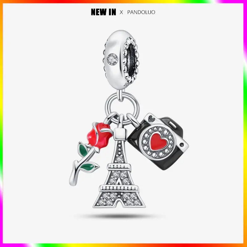 Charm Torre Eiffel plata 925 – Colgante de edificio emblemático para pulsera tipo Pandora mujer
