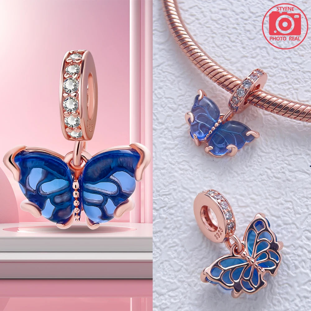 Charm Colgante Pareja Plata 925 y Oro Rosa | Compatible Pandora Original | Pulsera o Collar Mujer