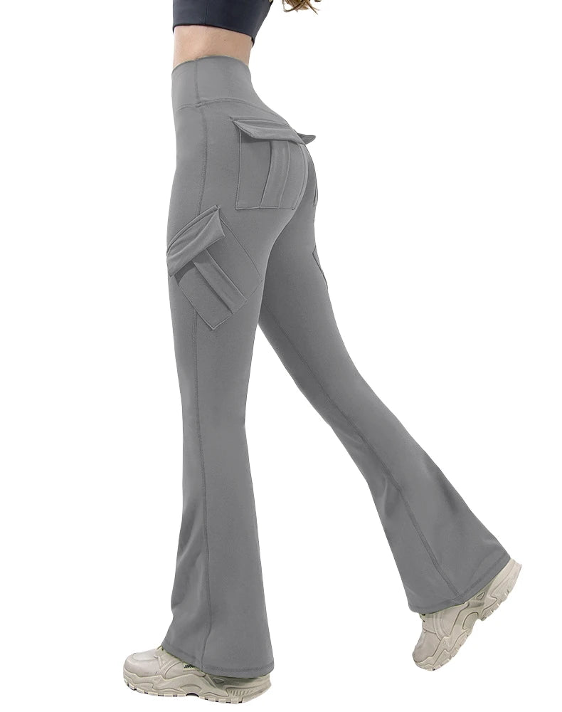 Leggings Yoga Mujer Pierna Ancha | Pantalones Deportivos Compresión con Bolsillos Estilo Naked Feeling