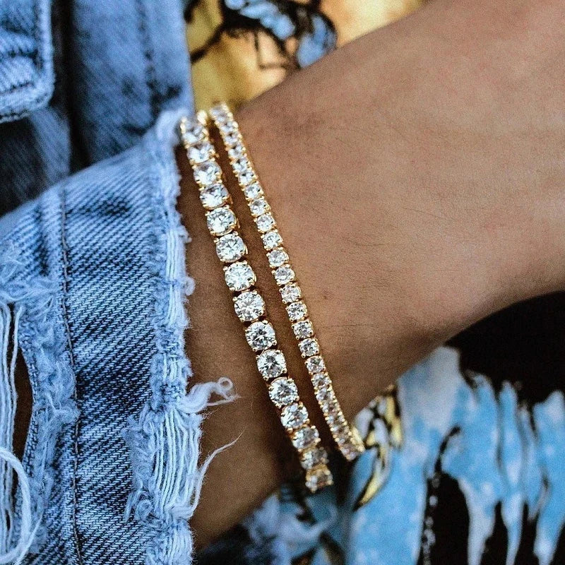Pulsera tenis mujer plata con circonias AAA+ – Joyería elegante hip hop, cristal brillante para bodas y moda juvenil