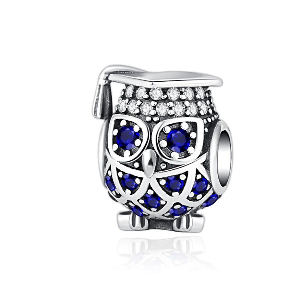 Charm colgante maestra plata 2023 – Abalorio en forma de cuaderno, lápiz y birrete para pulsera tipo Pandora mujer
