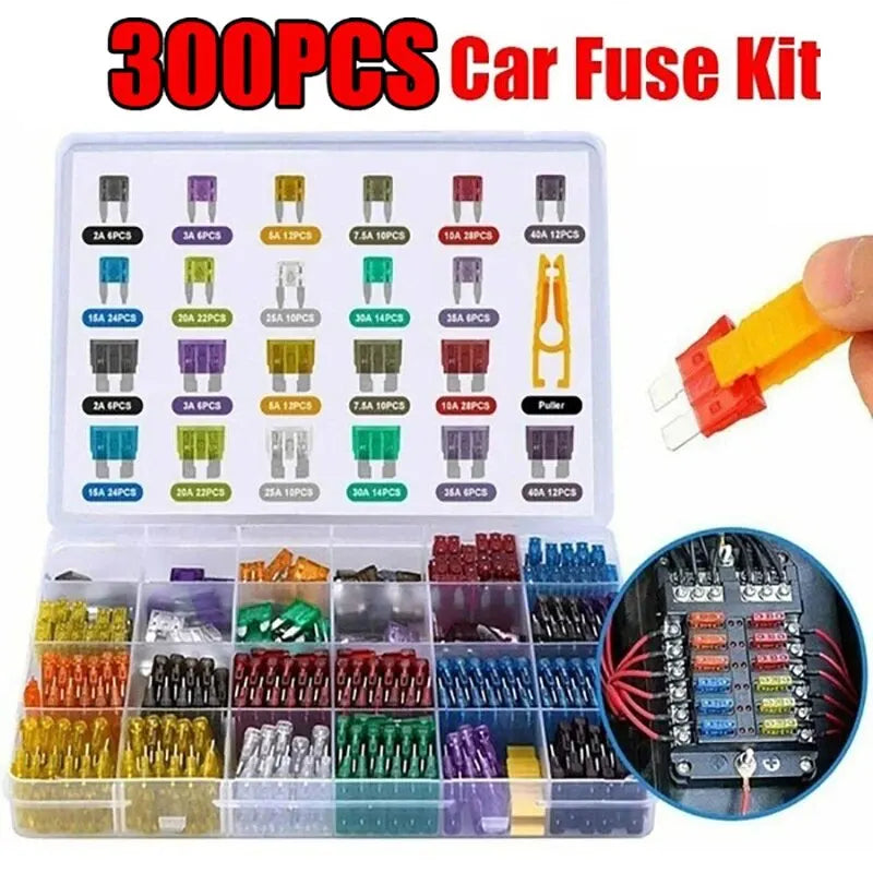 Caja de Fusibles para Auto | Kits de 60, 120 o 300PCS Fusibles Variados de Bajo Voltaje