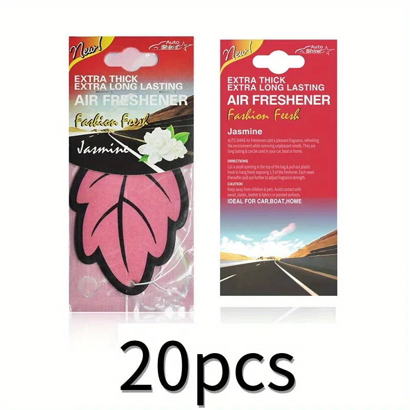 Ambientador de Coche Colgante en Forma de Hoja – 3 a 60 Piezas Aroma Natural Vainilla Perfume Interior Auto