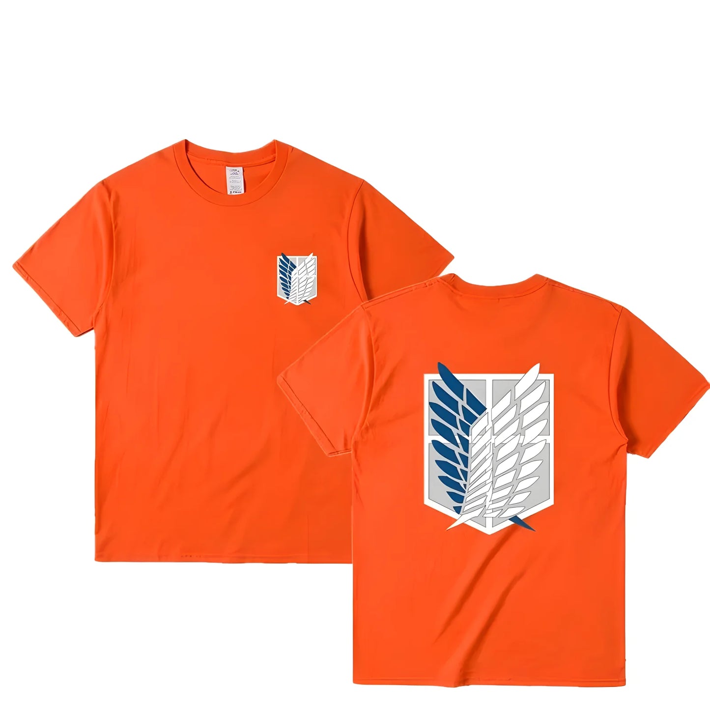 Camiseta Oversize Attack on Titan – T-shirt “Wings of Freedom” Mikasa & Eren, Algodón, Manga Corta, Cuello Redondo, Verano