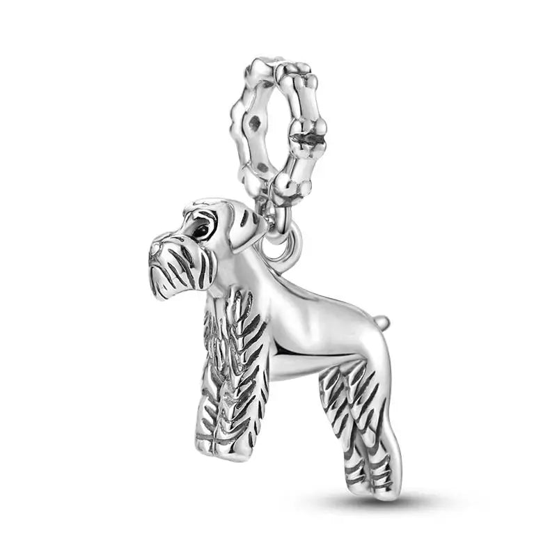 Charm Mascotas y Animales en Plata 925 – Gatito, Perrito y Oveja con Circonitas de Colores | Compatible Pulsera Pandora