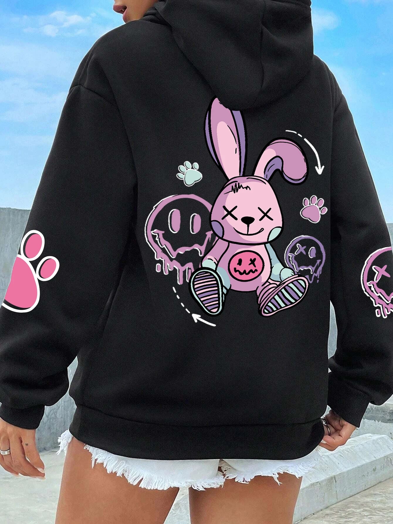 Sudadera Oversize Mujer Estilo Hip Hop | Hoodie Casual Estampado con Felpa Cálida Otoño Invierno