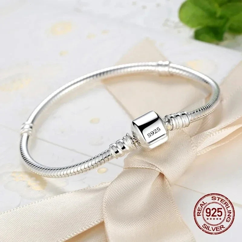 Pulsera de plata 925 estilo serpiente – Joyería fina hecha a mano, suave y elegante para mujer