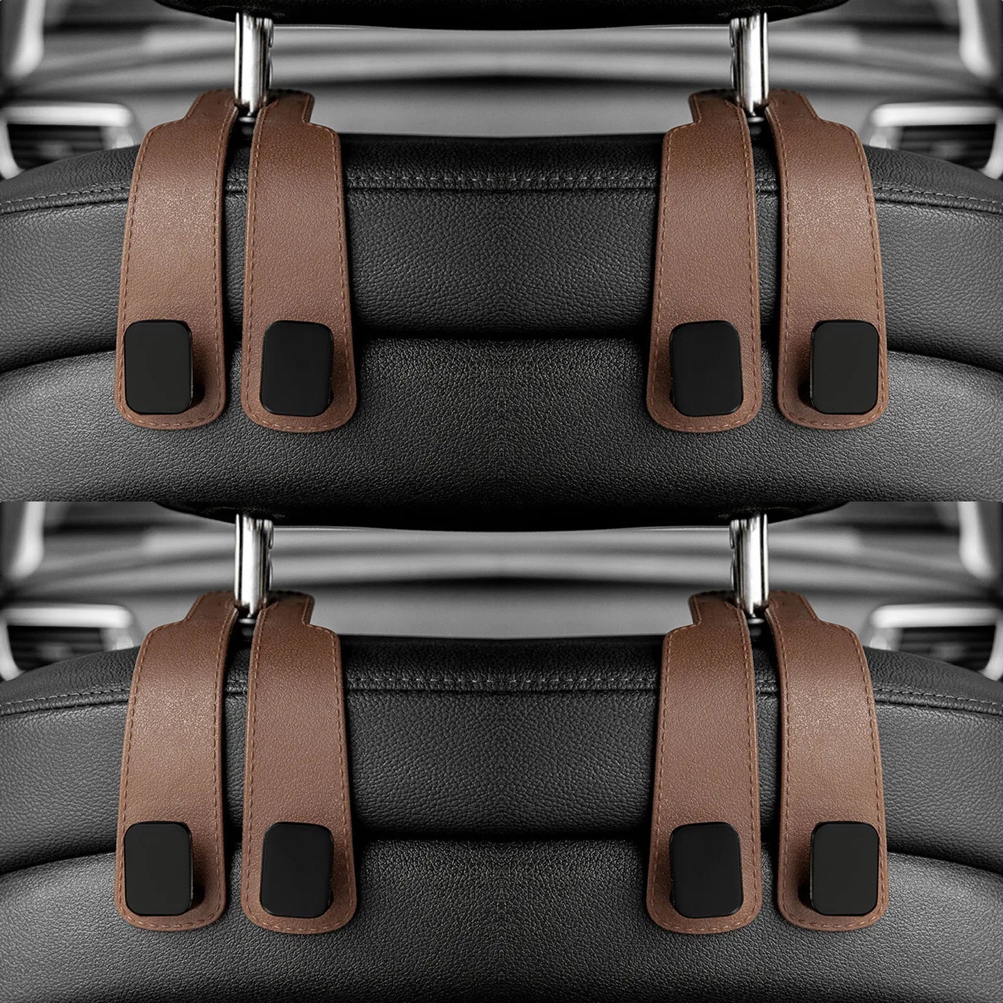 Ganchos ReposaCabezas para Coche – Organizador de Asiento Trasero | Soporte para Bolsos, Mochilas y Compras