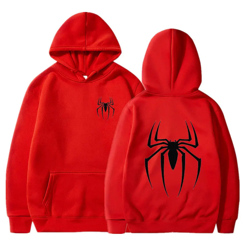 Hoodie Y2K Spider – Sudadera Streetwear Hombre Oversize, Estilo Retro Hip Hop Punk