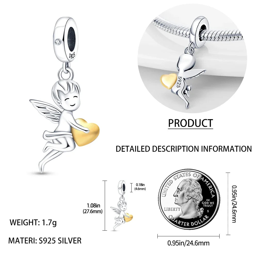 Cadena de Seguridad Ángel Guardián con Cruz en Plata 925 | Compatible Pandora Original