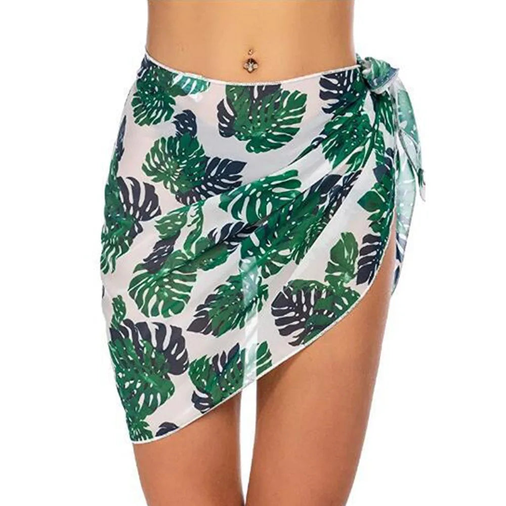 Falda Playera Mujer 2025 | Sarong Corto Chiffon Cubrebikini Verano