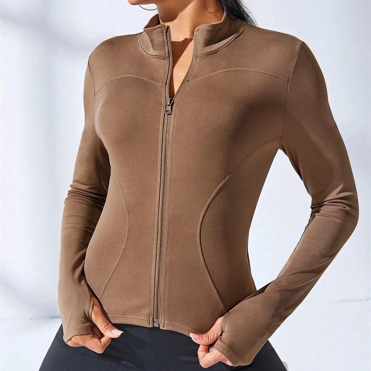 Chaqueta Deportiva Mujer 2024 | Corta con Cremallera Slim Fit Yoga y Fitness