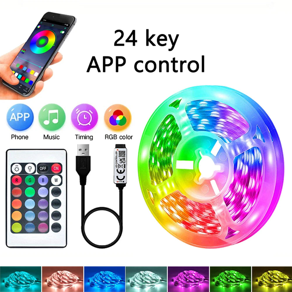 Tira LED 40M RGB con Control por APP y Mando | USB 5V | Luces Musicales con Sincronización al Ritmo | Decoración para Habitación y TV