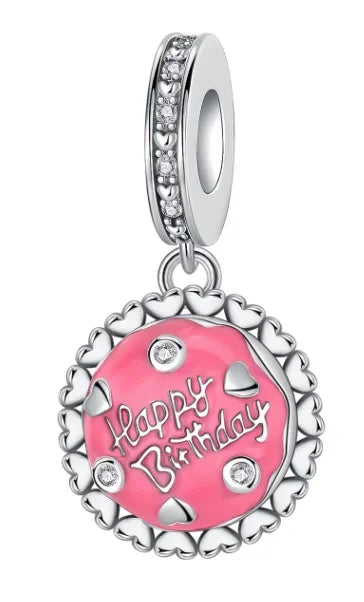 Charm Plata 925 Colgante Rosa Mariposa Corazón Flor Pájaro | Dije Para Pulsera Pandora Compatible