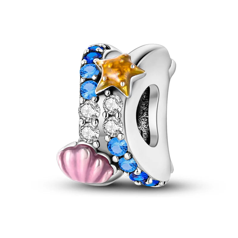 Charm de Plata 925 Araña, Mariposa y Zirconia – Abalorios Brillantes para Pulseras Originales 3mm