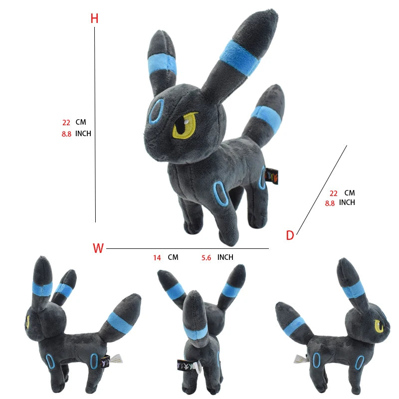 Peluches Pokémon Eeveelutions | Leafeon, Vaporeon, Glaceon, Sylveon, Espeon, Umbreon | Suaves y Coleccionables