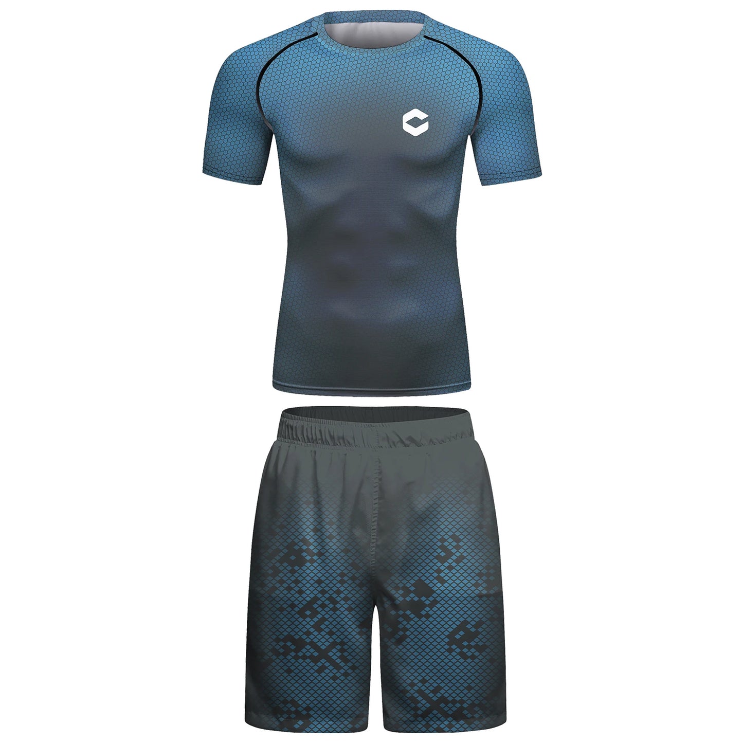 Conjunto Deportivo para Hombre BJJ No Gi – Rashguard + Shorts MMA | Traje de Entrenamiento Kickboxing Antideslizante Anti-UV