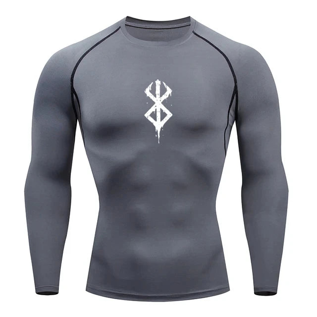 Camiseta Compresiva Anime Berserk Guts para Hombre – Gym, Running y Fitness, Manga Corta, Transpirable y Secado Rápido