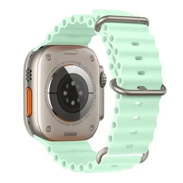 Correa Ocean Band Compatible con Apple Watch | Pulsera Deportiva Ajustable 49mm 45mm 44mm 41mm 40mm Series SE 3 6 7 8 9 10 Ultra