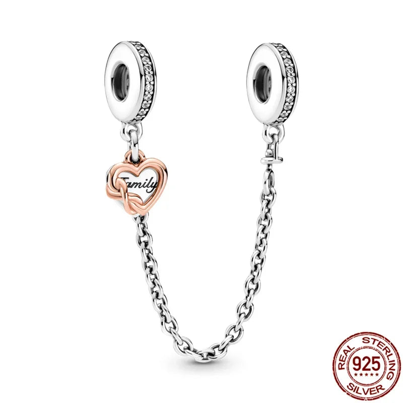 Charm Colgante Pareja Plata 925 y Oro Rosa | Compatible Pandora Original | Pulsera o Collar Mujer