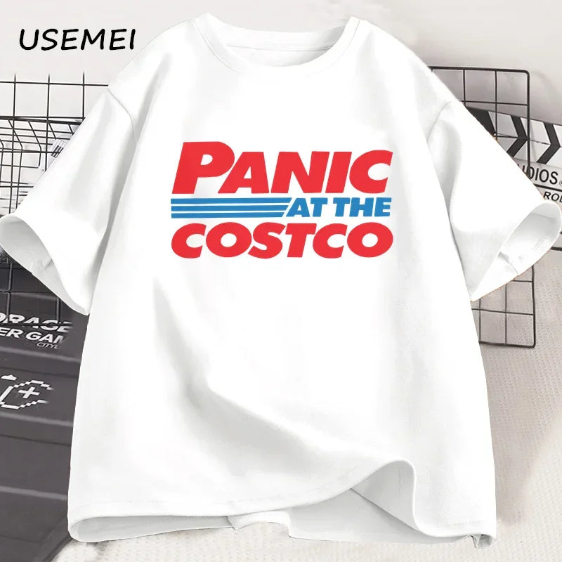 Panic At The Costco Graphic T-shirts Costco Lovers Tee men fashion Oversized cotton t shirt Streetwear Tshirt Men's Clothing Tee