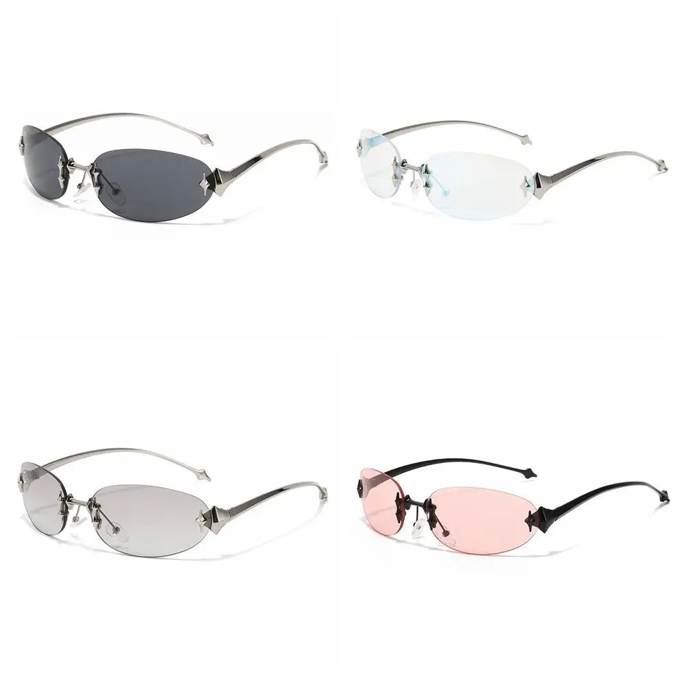 Gafas de Sol Y2K Retro Sin Montura | UV400 Protección | Estilo Vintage Ligero