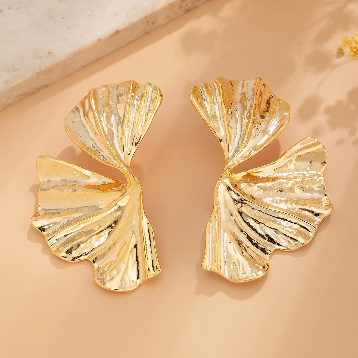 Pendientes Hoja de Arce Grandes – Aretes Punk Geométricos Dorados o Plateados para Mujer, Joyería Y2K de Moda