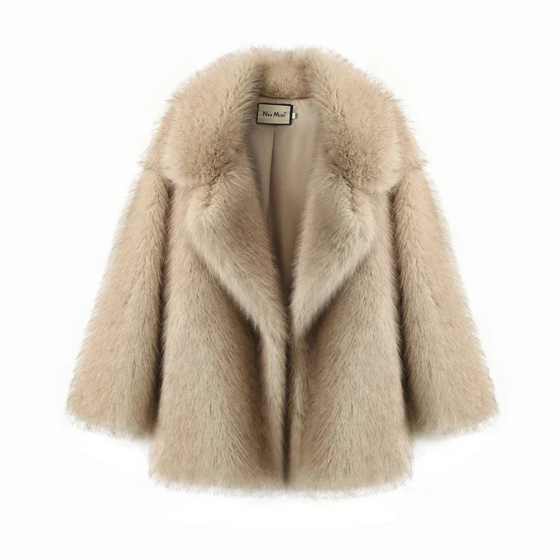 Abrigo Oversize Mujer Pelo Sintético Neo Mint 2025 | Chaqueta Gruesa Cálida Invierno Estilo Fashion