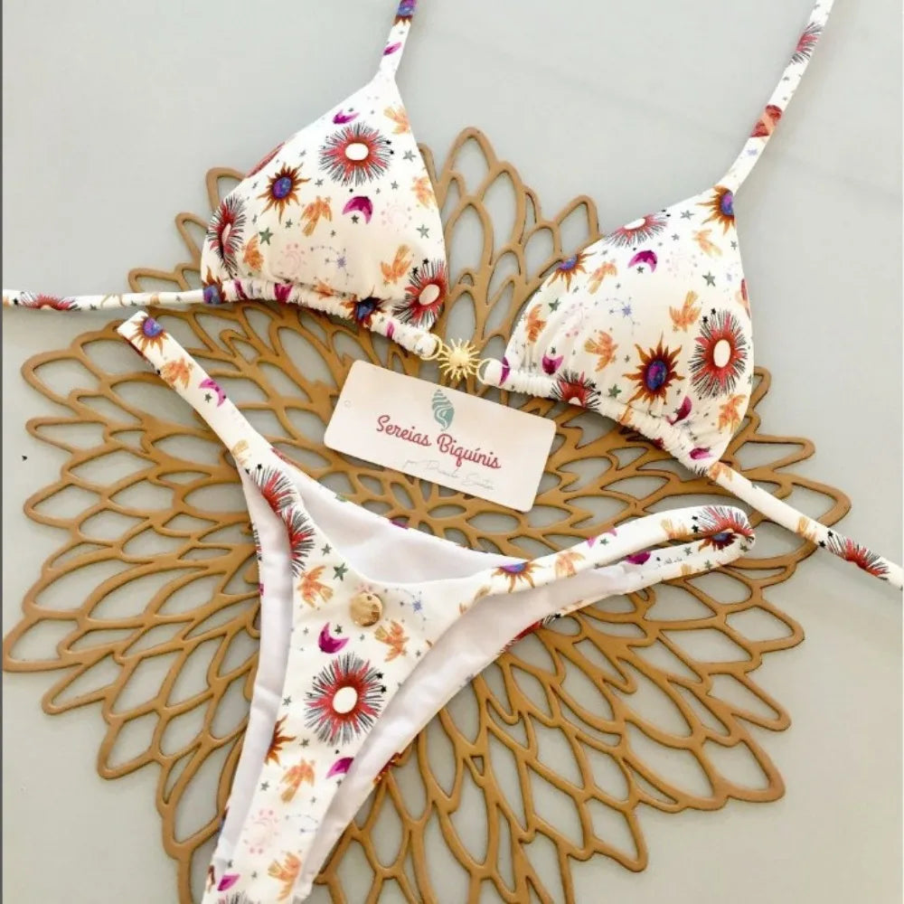Bikini Estampado Mujer 2025 | 2 Piezas Alta Cintura Playa y Piscina