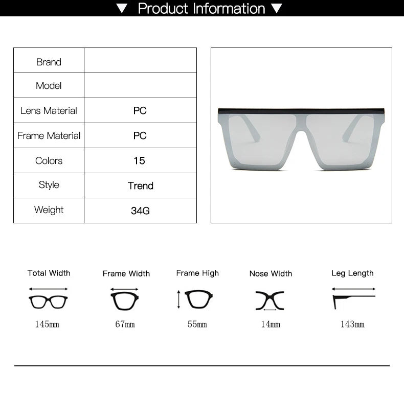 Gafas de Sol Vintage Planas Hombre Mujer | Estilo Cuadrado UV400 Degradado Unisex