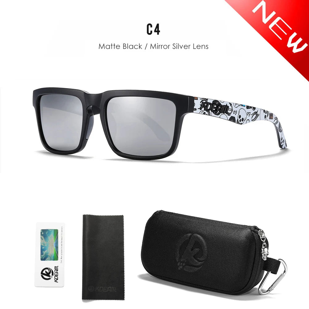 Gafas de Sol Polarizadas KDEAM Unisex | Diseño Cuadrado Casual con Estuche Rígido