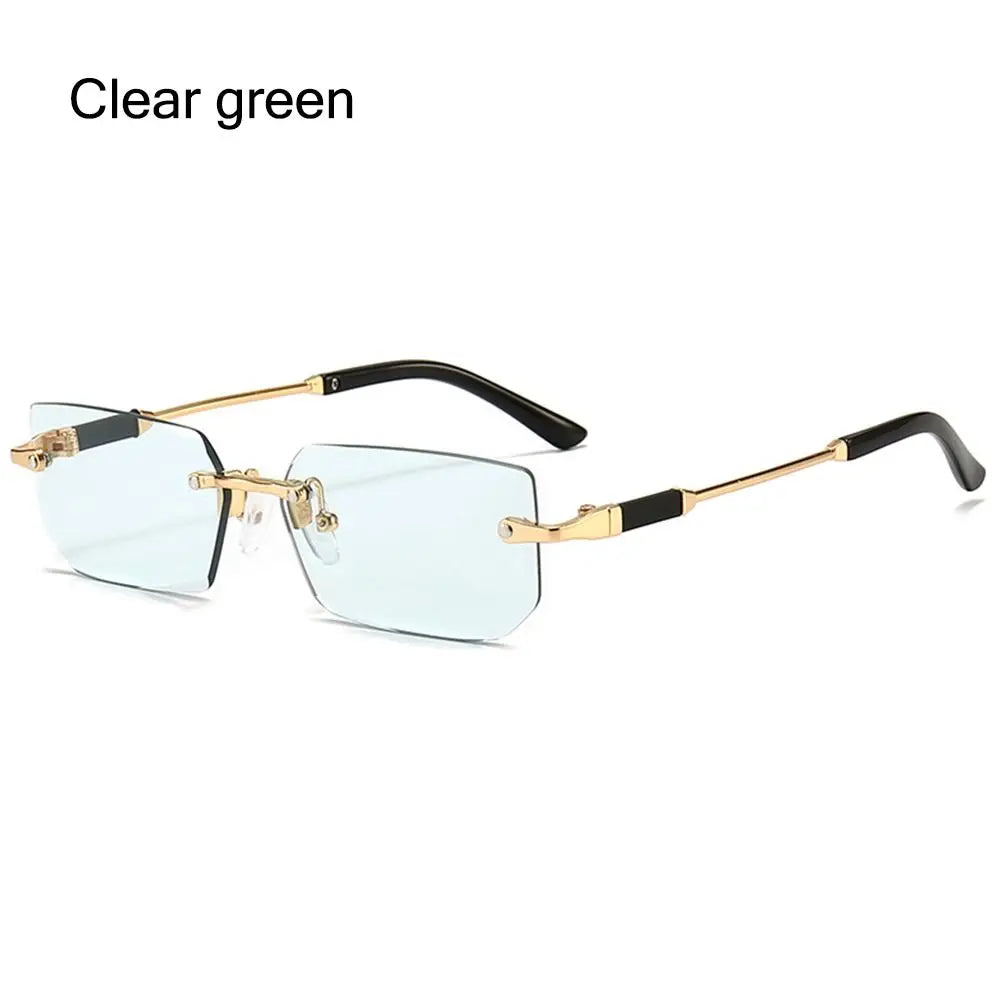 Gafas de Sol Rectangulares Sin Marco Unisex | Retro Moda Verano UV400 Mujer Hombre