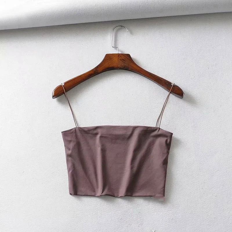 Crop Top Mujer Verano 2022 | Camiseta Corta Sin Mangas Algodón Elástico Sexy