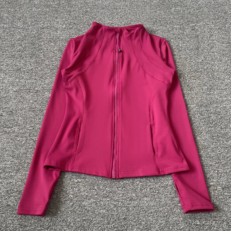 Chaqueta Deportiva de Mujer Quick Dry | Sudadera Slim Fit con Cremallera y Cuello Alto para Yoga, Running y Fitness