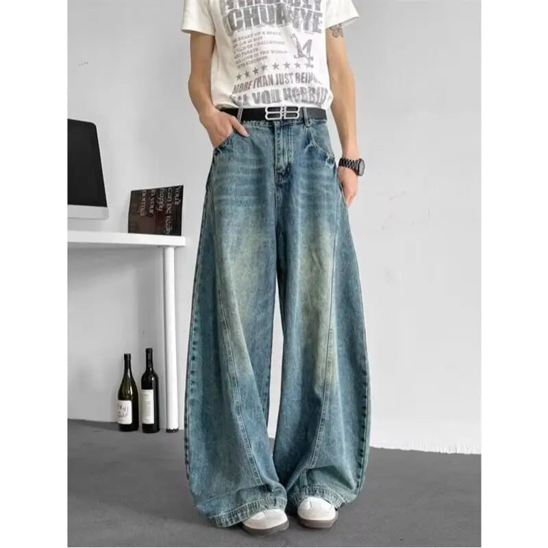 Jeans Baggy de Pierna Ancha para Hombre – Pantalones Unisex Streetwear Hip Hop Oversize para Baile y Estilo Urbano