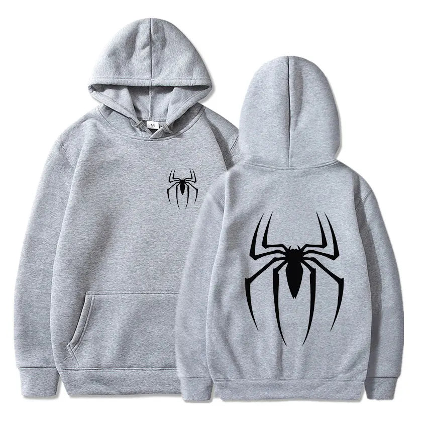 Hoodie Y2K Spider – Sudadera Streetwear Hombre Oversize, Estilo Retro Hip Hop Punk