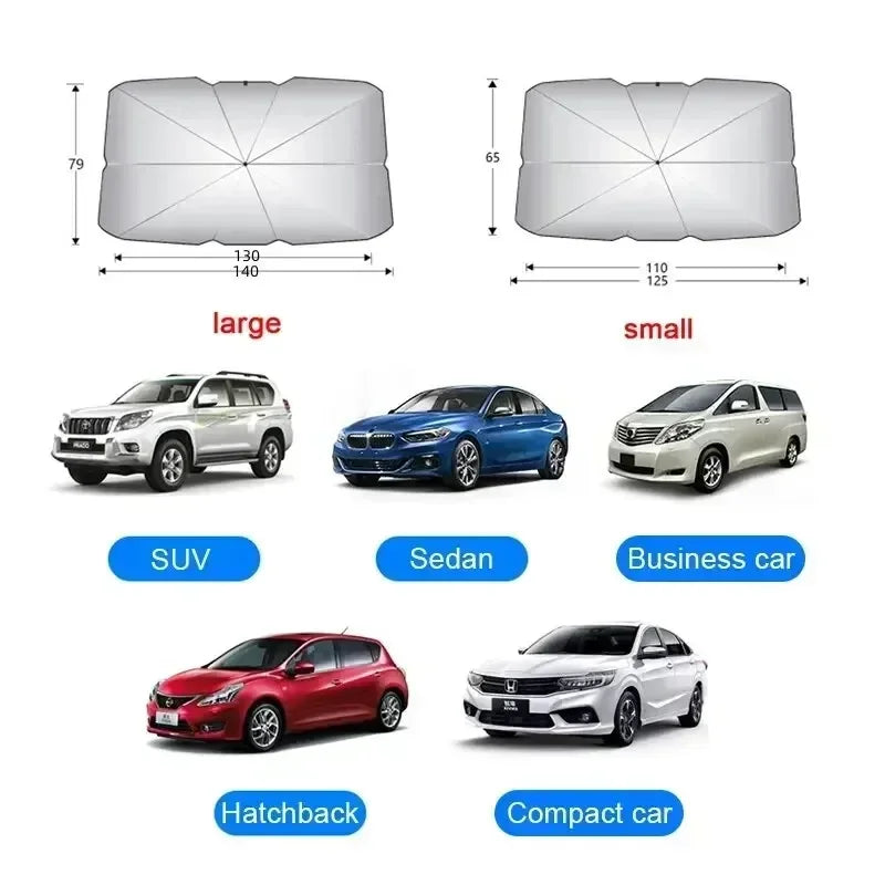 Parasol para Coche | Protector Solar Plegable para Parabrisas y Ventanas Laterales