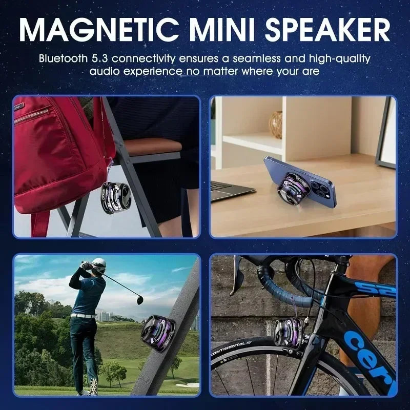 Altavoz Bluetooth Portátil G200 con Luces RGB – Mini Parlante Inalámbrico con Imán, 7H Reproducción, Soporte para Teléfono