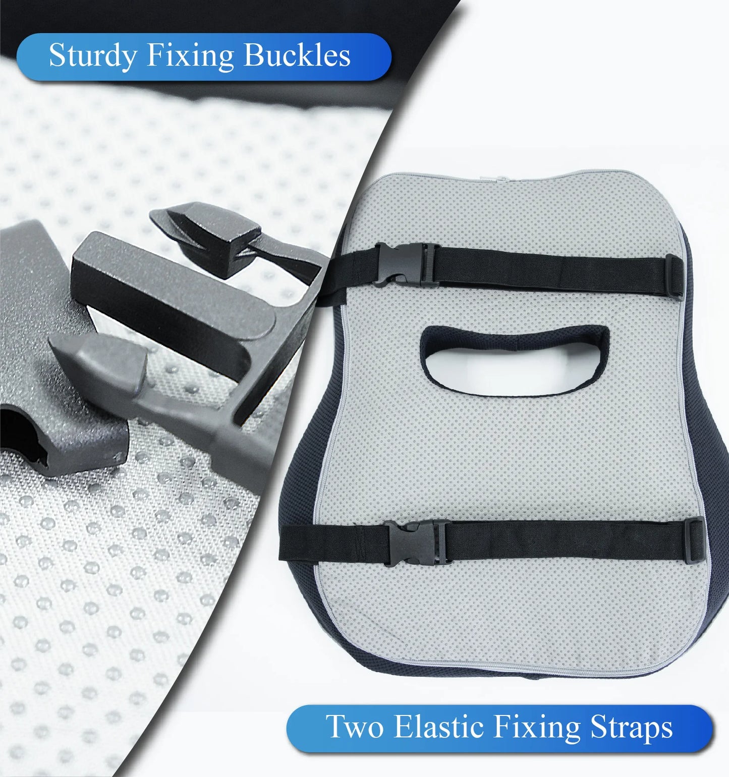 Cojín de Soporte Lumbar Ergonómico con Correas Ajustables | Almohada de Espalda para Coche y Oficina