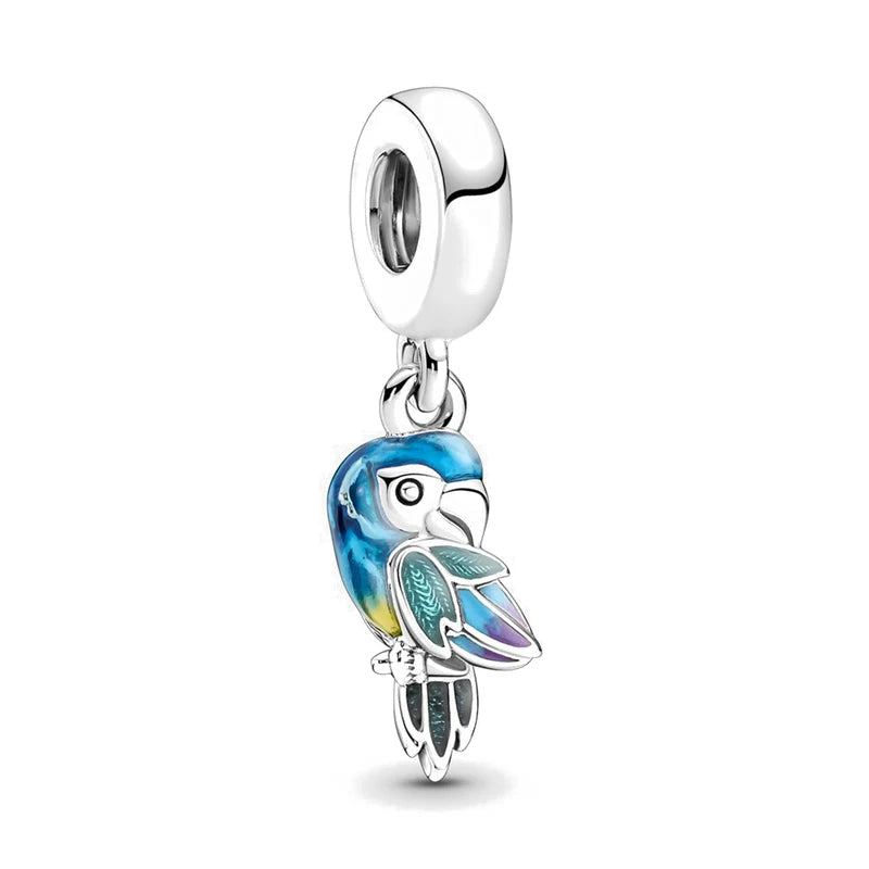 Charm pulpo azul en plata 925 – Colgante con cuentas, compatible Pandora, pulsera DIY mujer