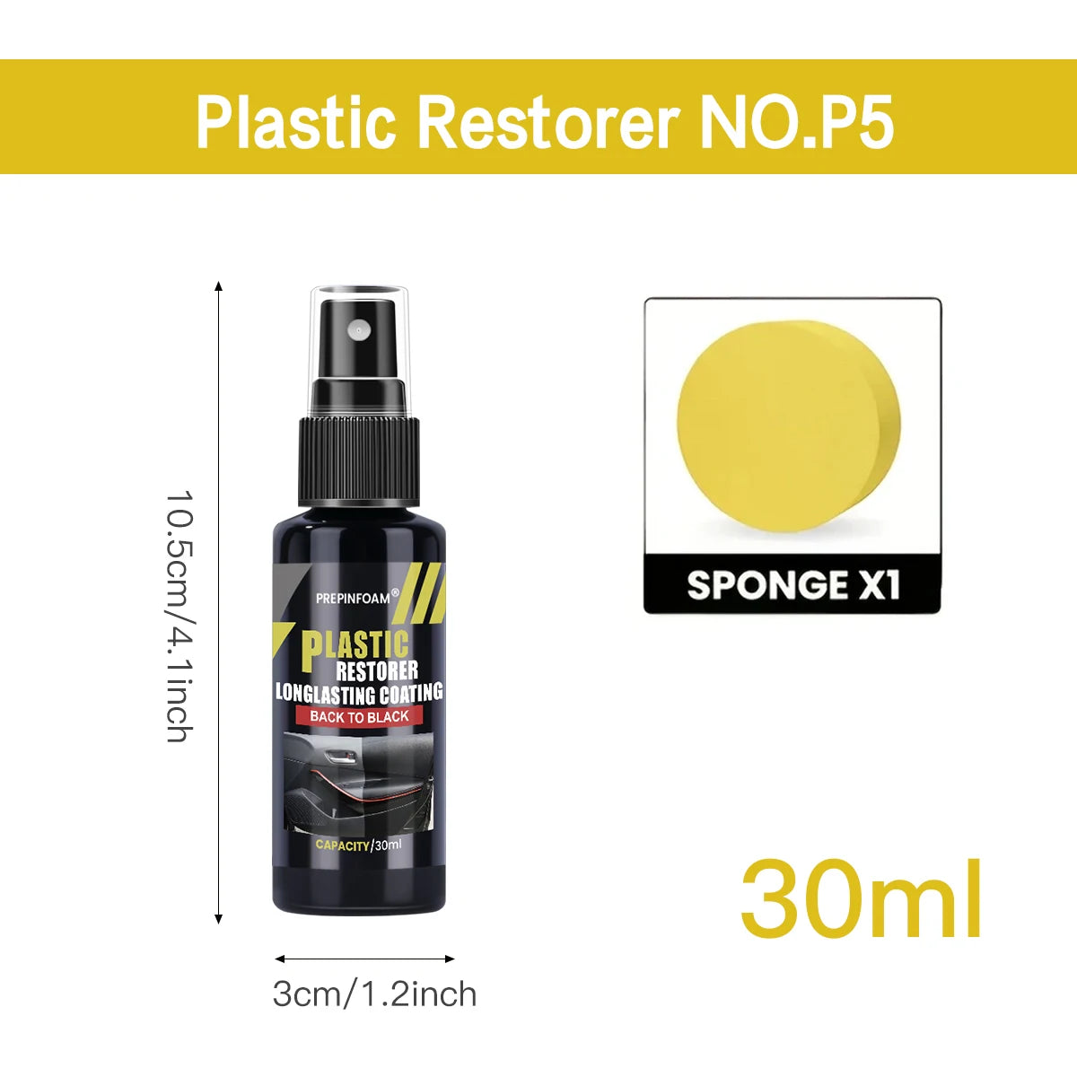 Renovador de Plásticos para Coche | Restaurador Negro Brillante y Protector de Plásticos & Cuero