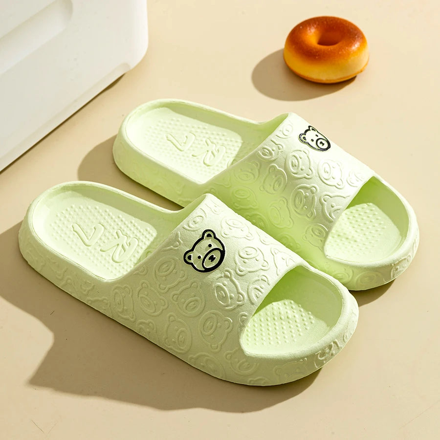 Sandalias Unisex Verano Antideslizantes | Slippers con Estampado de Osito para Casa, Baño y Dormitorio - Suaves y Cómodas