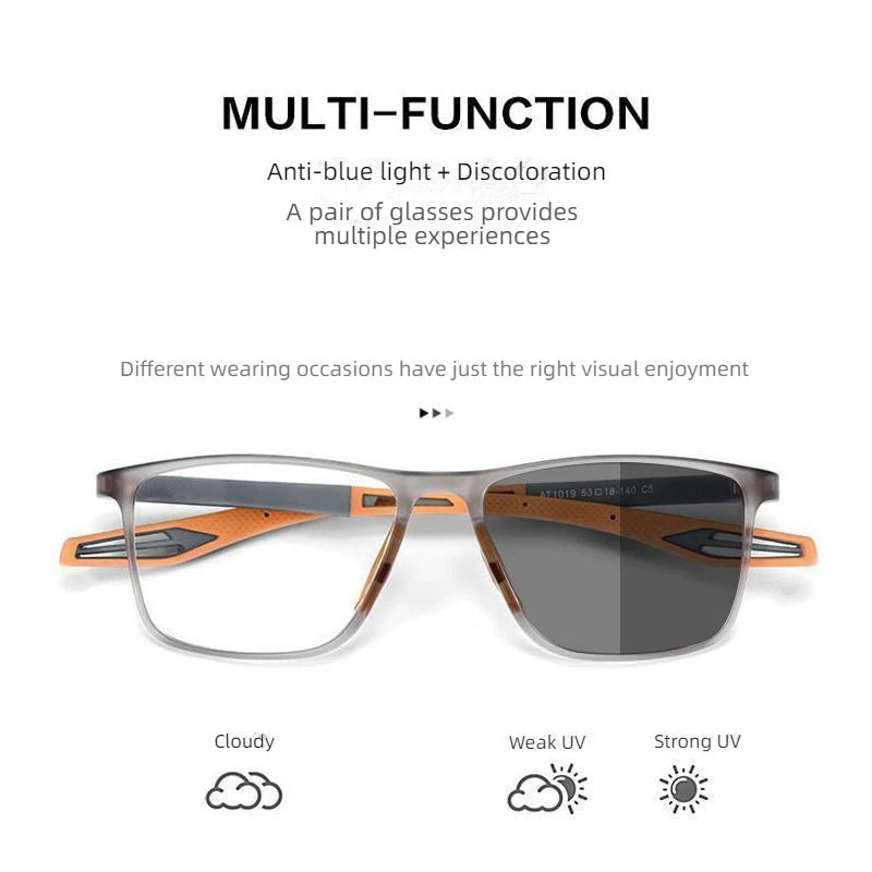 Gafas de Sol Cuadradas Fotocromáticas Unisex | Ligeras TR90 Anti Luz Azul Chameleon Shades