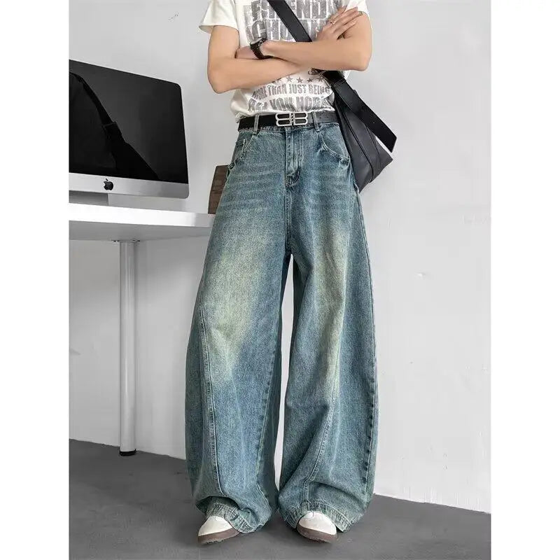 Jeans Baggy de Pierna Ancha para Hombre – Pantalones Unisex Streetwear Hip Hop Oversize para Baile y Estilo Urbano