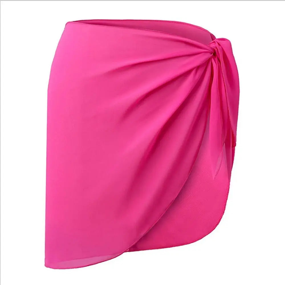 Falda Playera Mujer 2025 | Sarong Corto Chiffon Cubrebikini Verano