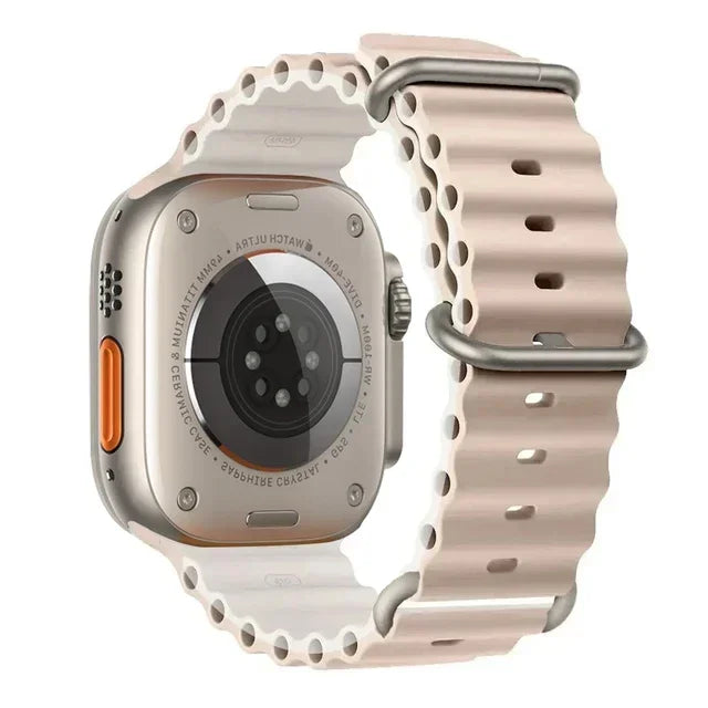 Correa Ocean Band Compatible con Apple Watch | Pulsera Deportiva Ajustable 49mm 45mm 44mm 41mm 40mm Series SE 3 6 7 8 9 10 Ultra