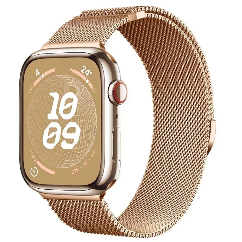 Correa Milanese para Apple Watch Ultra/SE/Series 9/8/7/6/5/3 – Pulsera Magnética de Acero Inoxidable 49mm 45mm 44mm 41mm 40mm 38mm