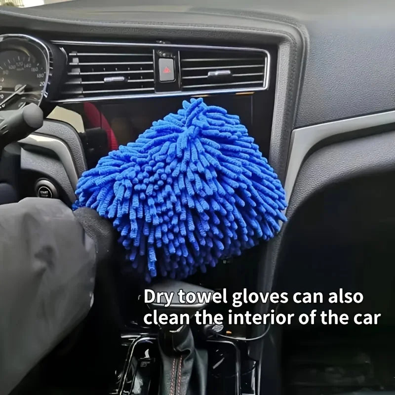 Guantes de Microfibra Chenille para Carro | 1 o 2 Piezas | Limpieza Doble Cara Ultrafina y Absorbente