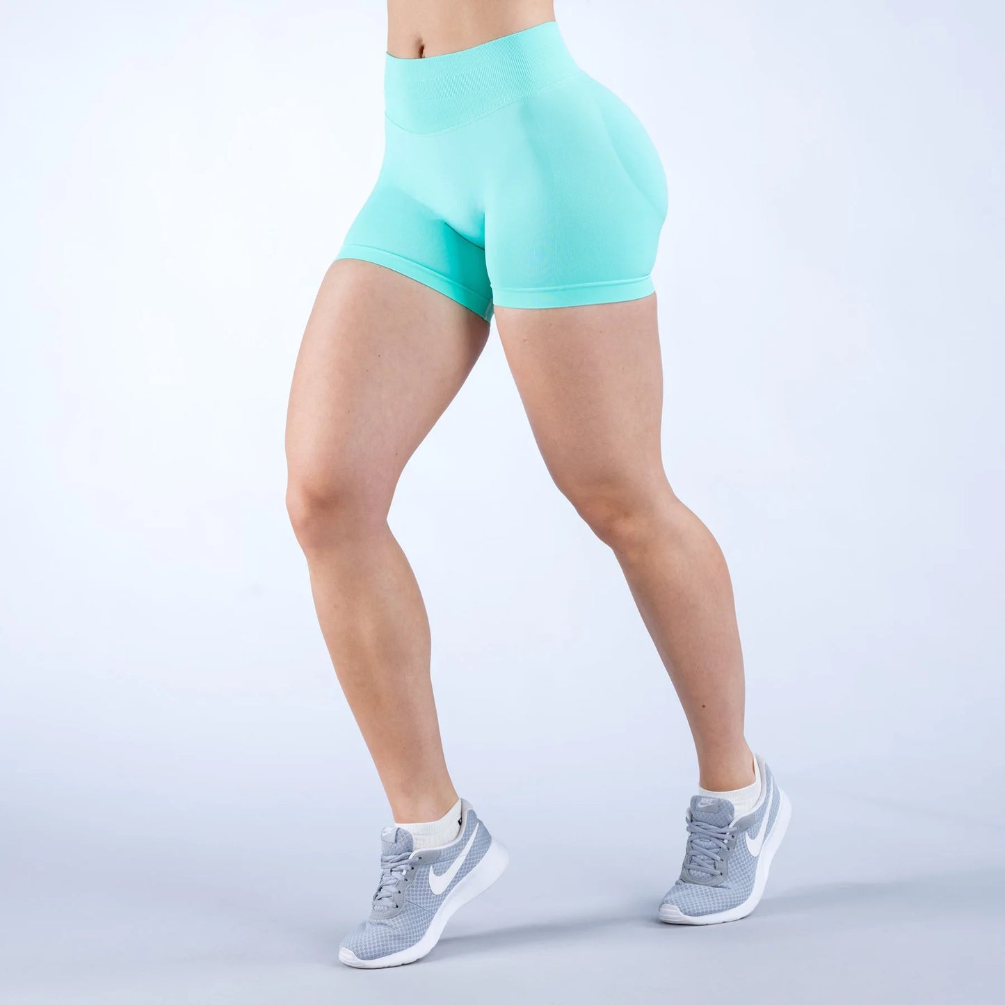 Shorts Deportivos Mujer Seamless | Cintura Triple Plisada Low Rise Yoga & Fitness