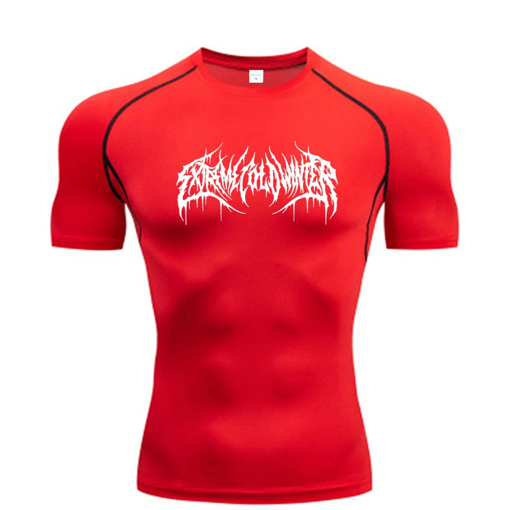 Camiseta Compresiva de Manga Corta para Hombre – Fitness, Gym, Running y Bodybuilding, Secado Rápido, Workout T-Shirt S-3XL